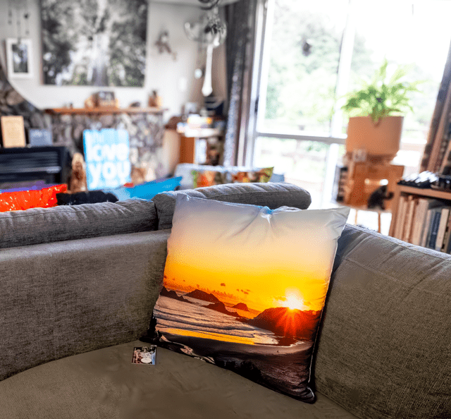 Ocean Beach Seagull & Sunrise Cushion Cover - PCK Photography