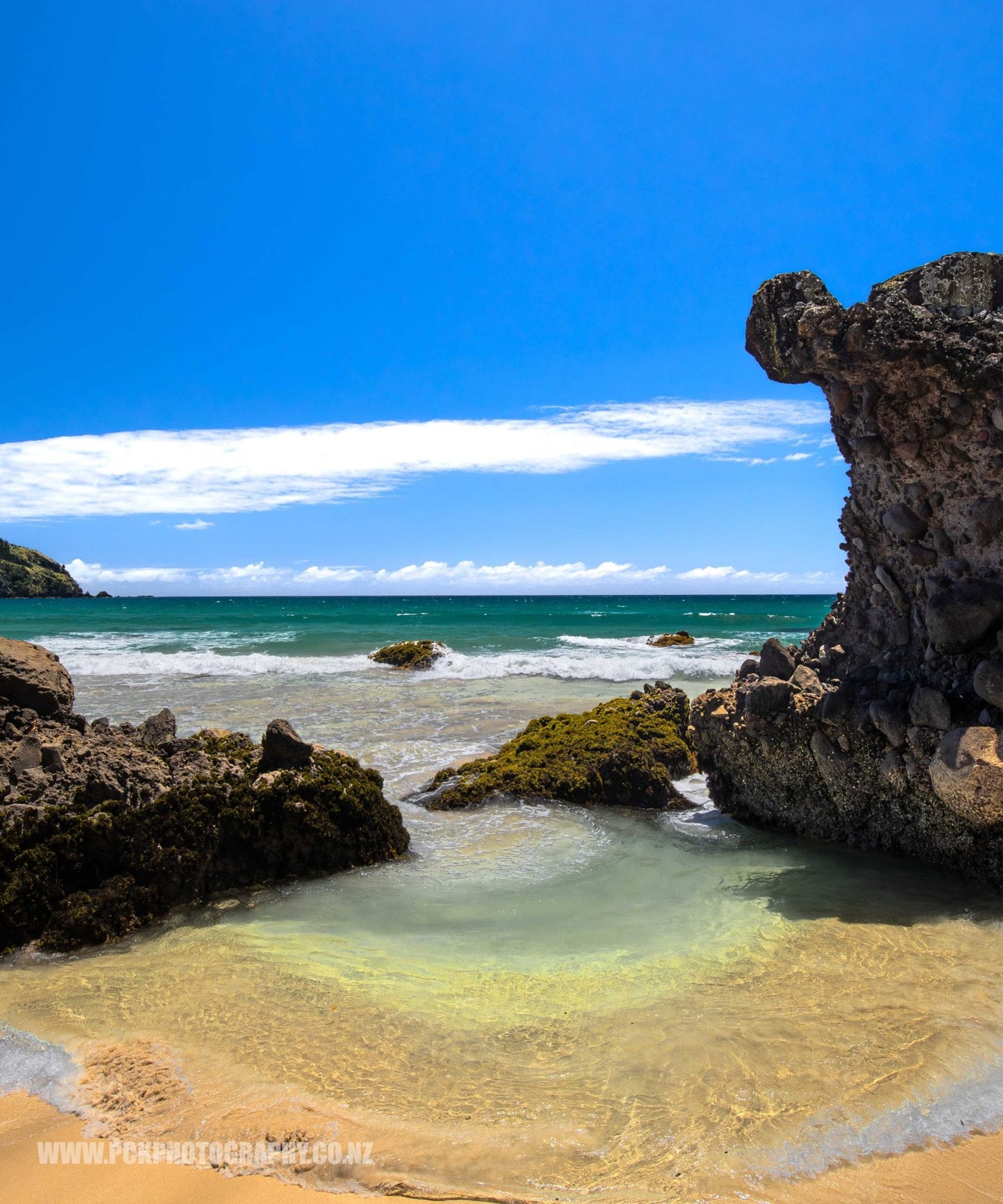 Taupo Bay Shower Curtain 150cm x 180cm - PCK Photography