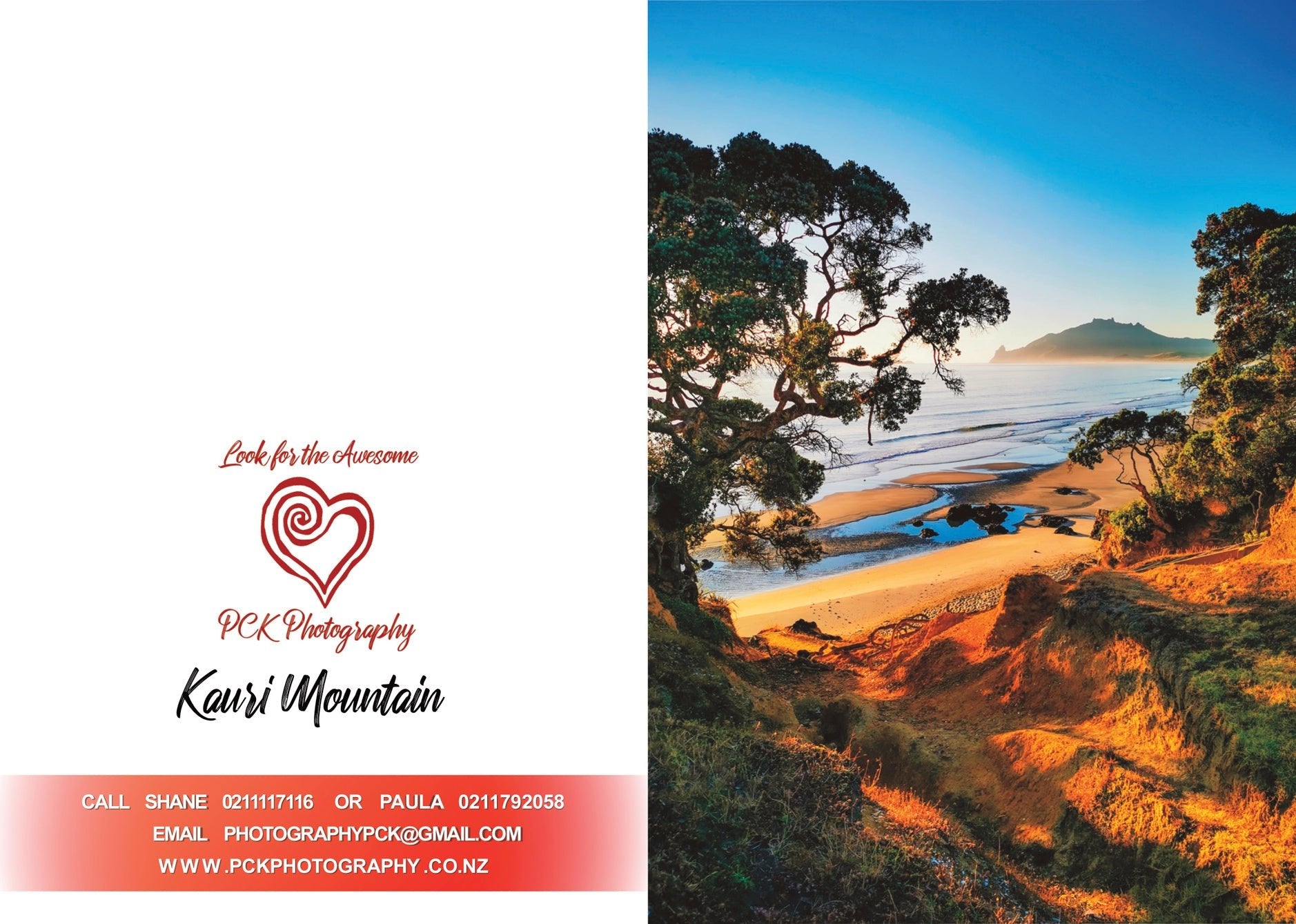 Kauri Mountain Portrait Greeting Card - PCK Photography