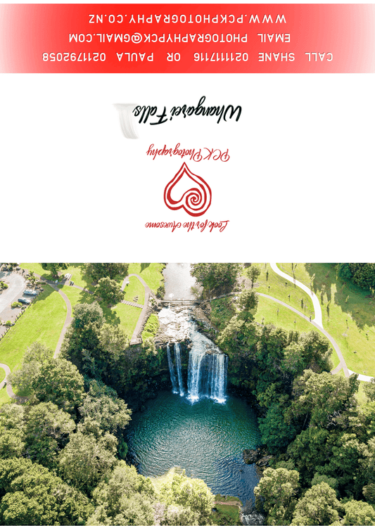 Whangarei Falls Drone Greeting Card - PCK Photography
